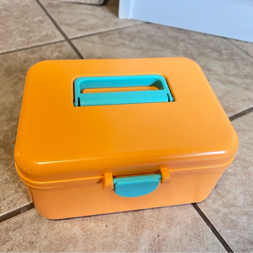 LOVEVERY Orange and Teal Storage Box